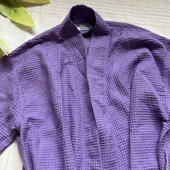 Chakir Turkish Linens Lightweight Quick Dry Waffle Knit Kimono Short Robe - Picture 8 of 13